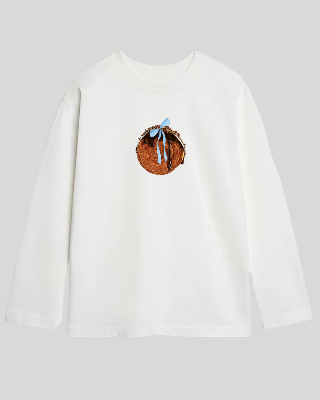 Лонг оверсайз білий рол з бантиком