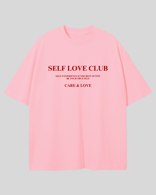 Футболка оверсайз рожева self love club