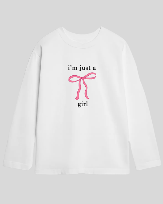 Лонг оверсайз білий I’m just a girl