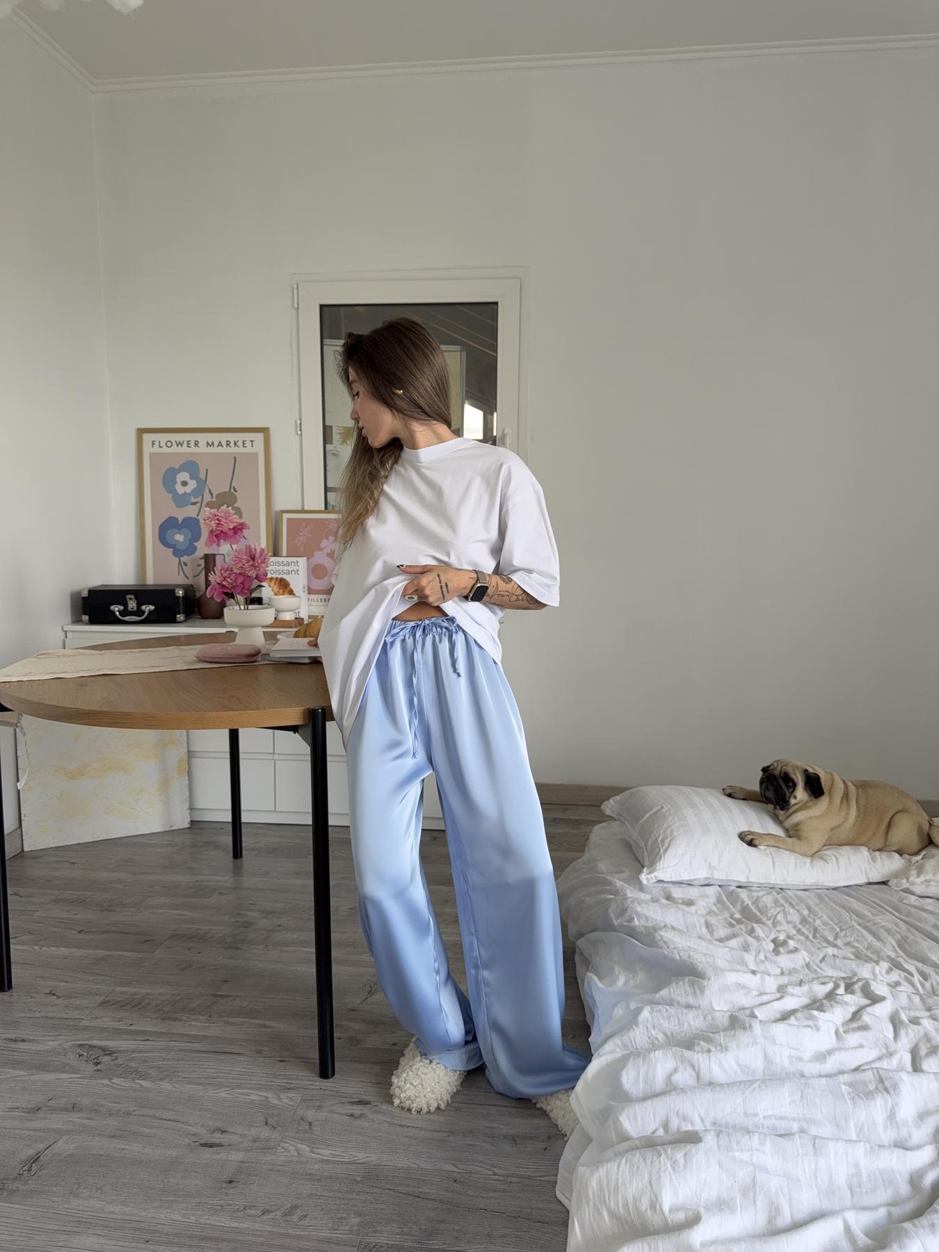 Штани  з сатину блакитний