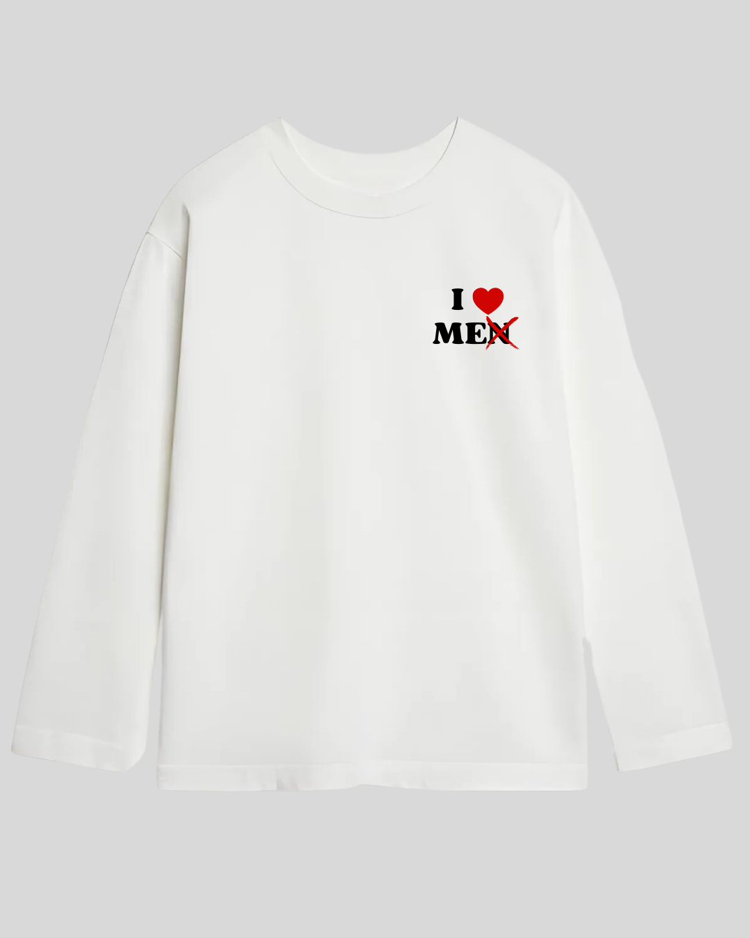 Лонг оверсайз білий I love men