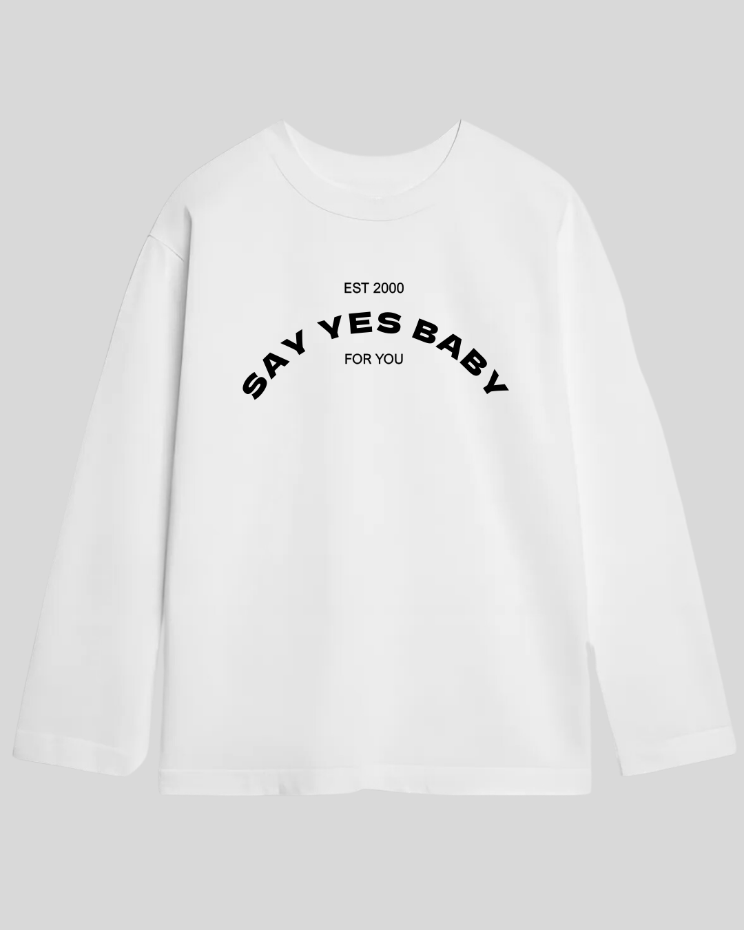 Лонг оверсайз білий say yes