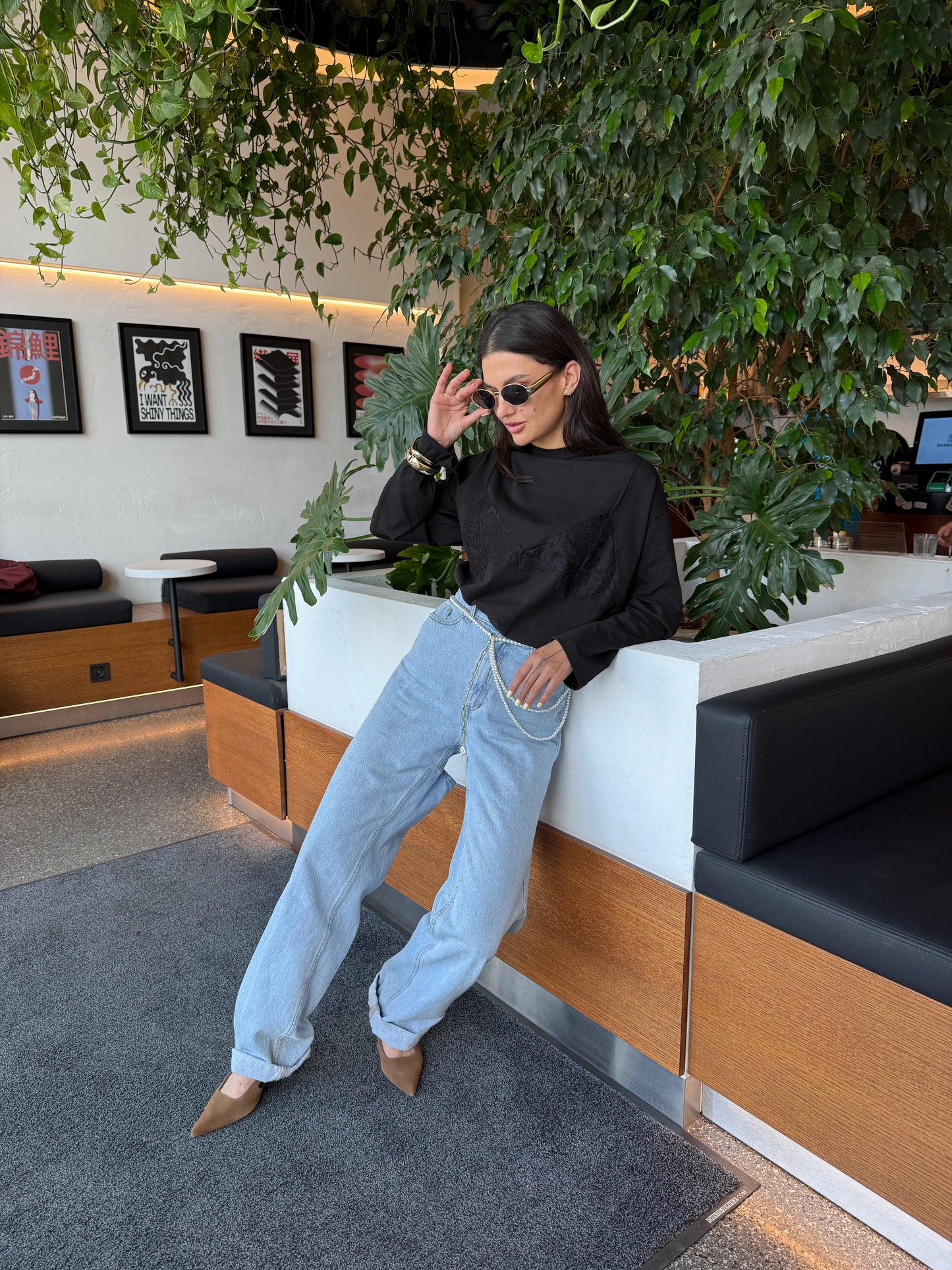 Лонгслів з мереживним ліфом