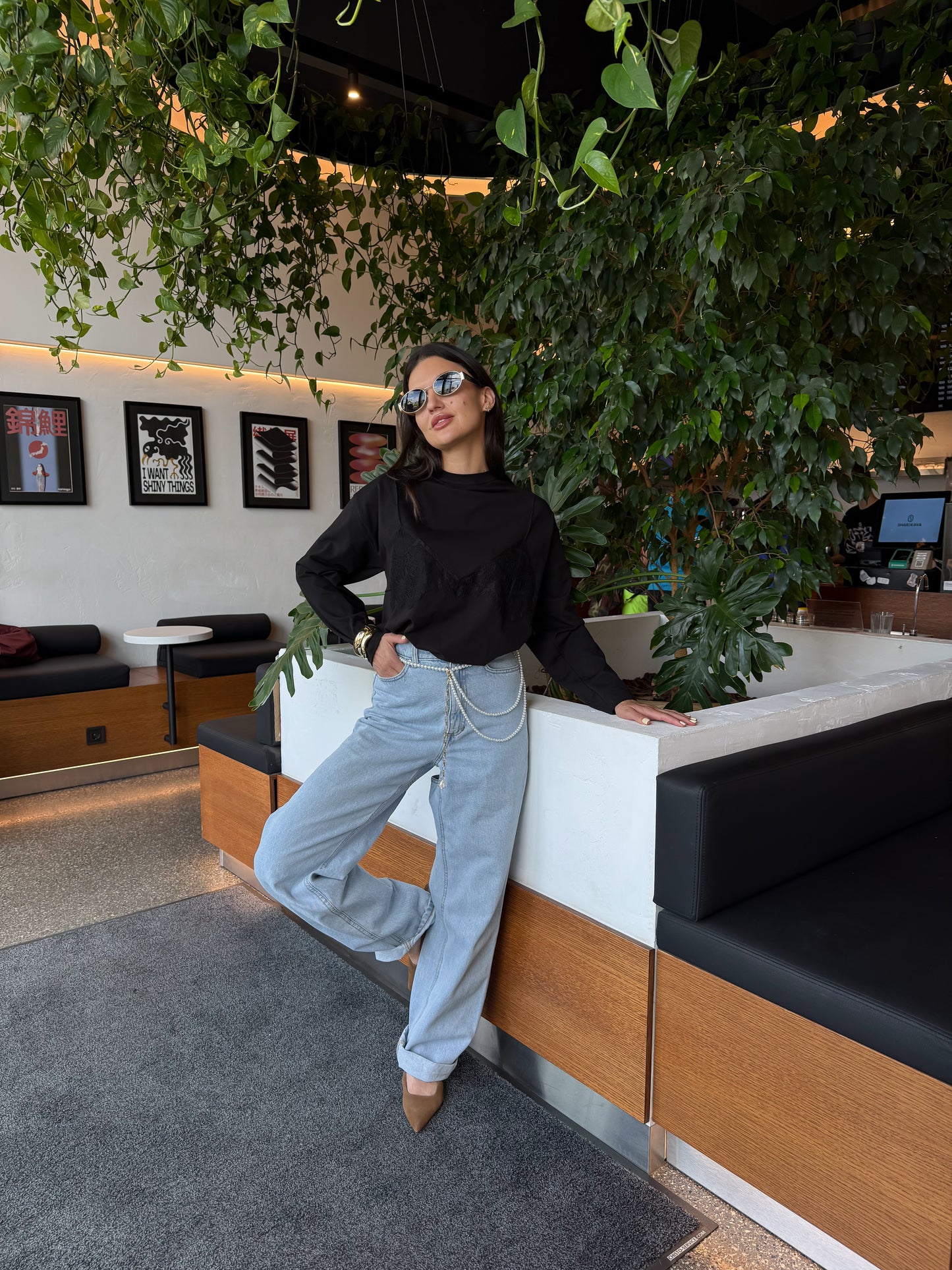 Лонгслів з мереживним ліфом