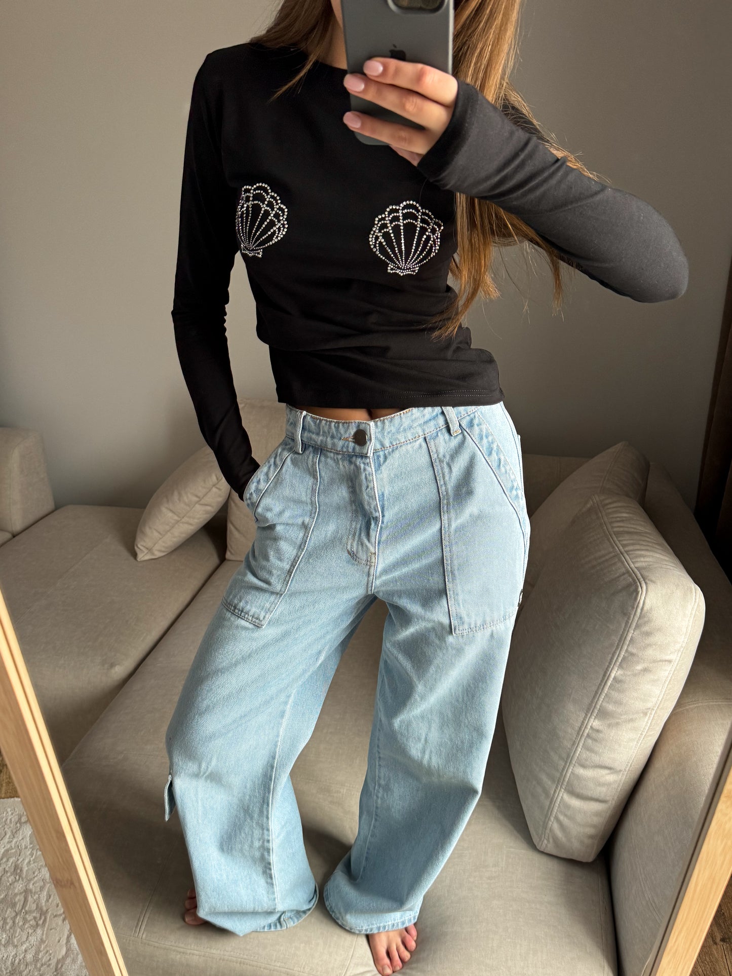 Лонгслів мушля приталений