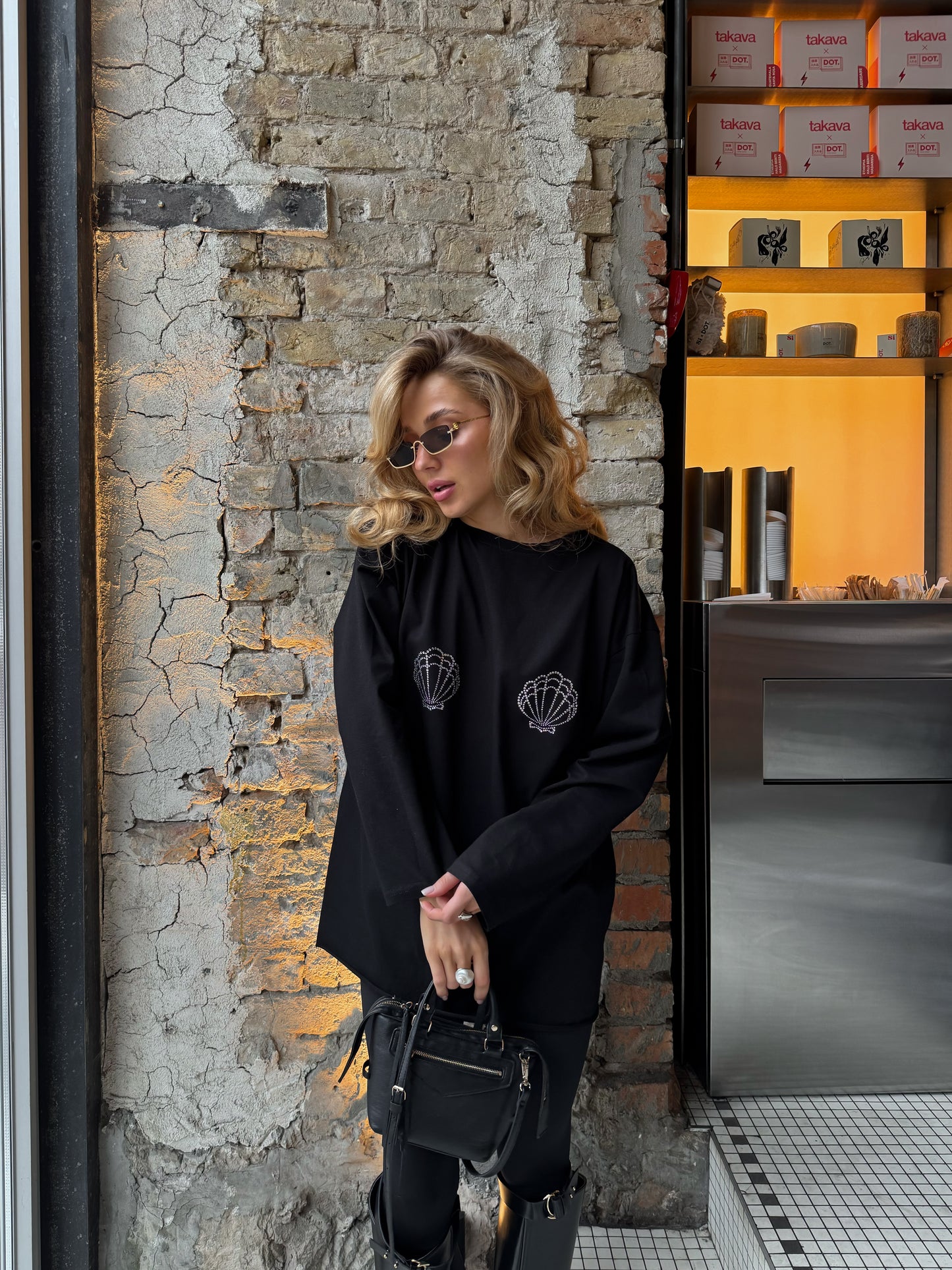 Лонгслів оверсайз мушля