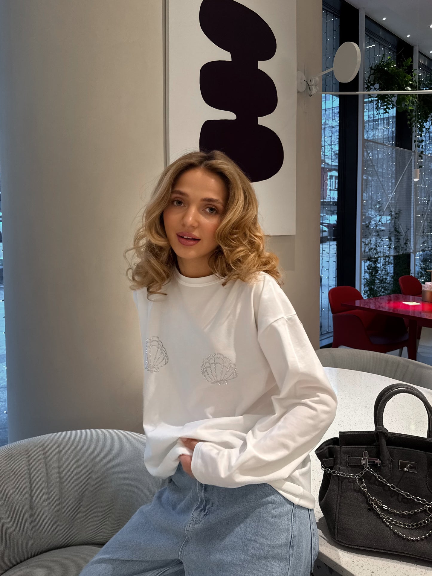 Лонгслів оверсайз мушля