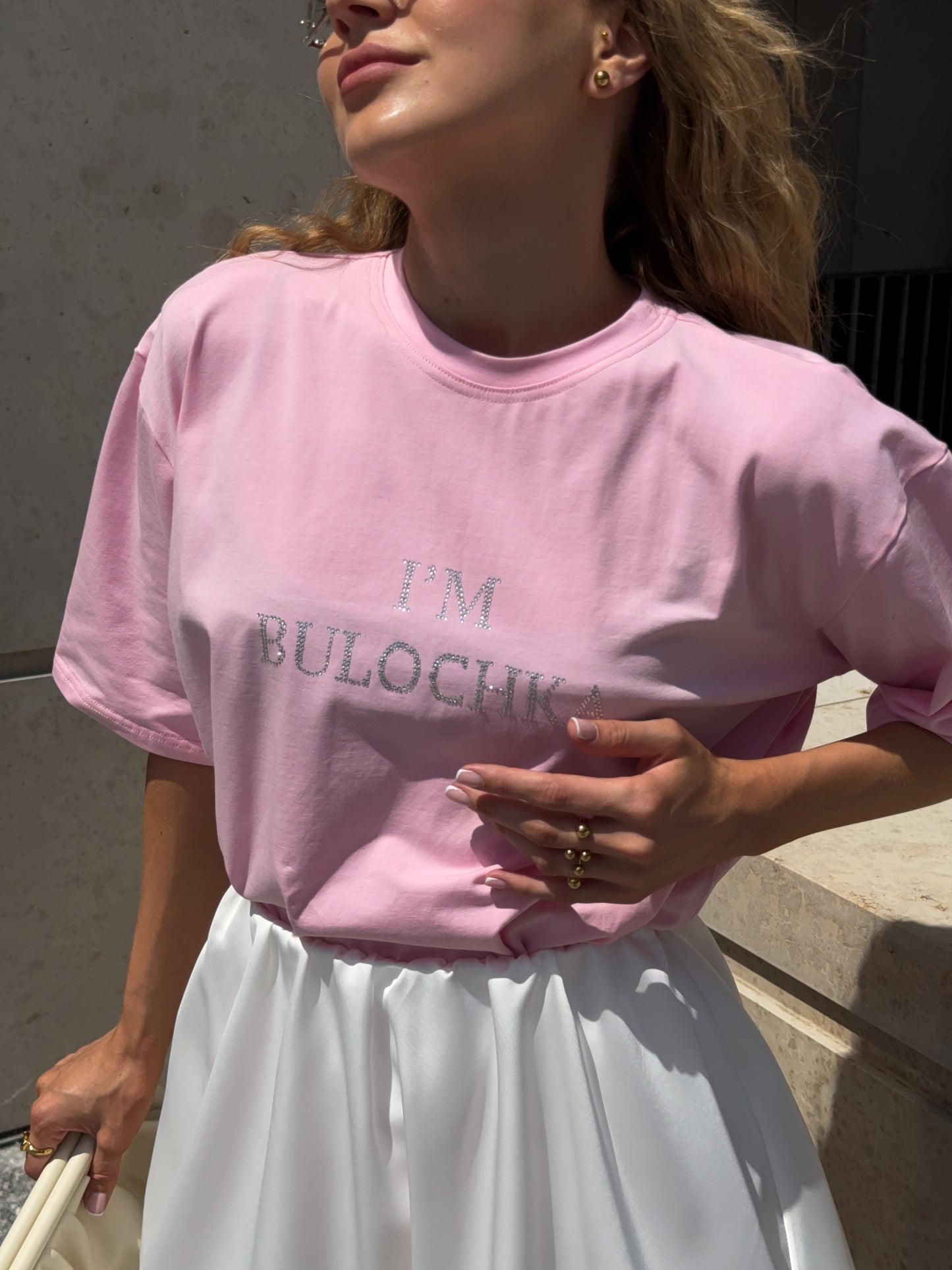 Футболка з стразами "I`m bulochka"