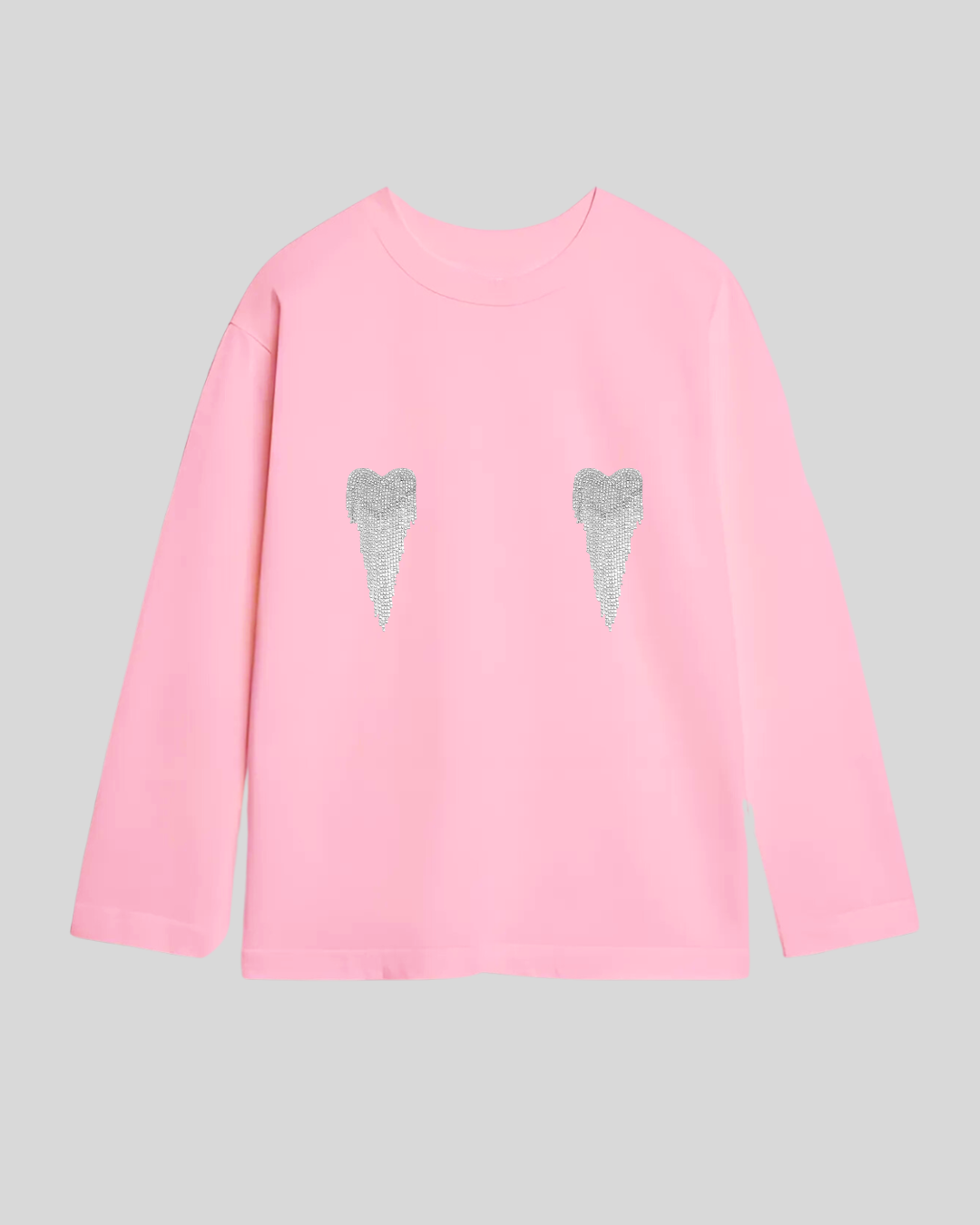 Лонгслів оверсайз з сердечками