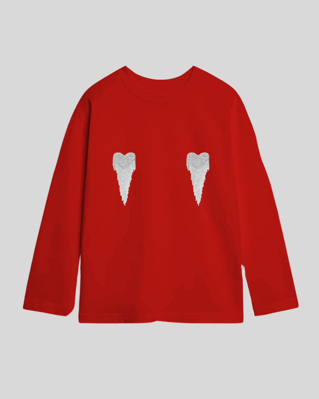 Лонгслів оверсайз з сердечками