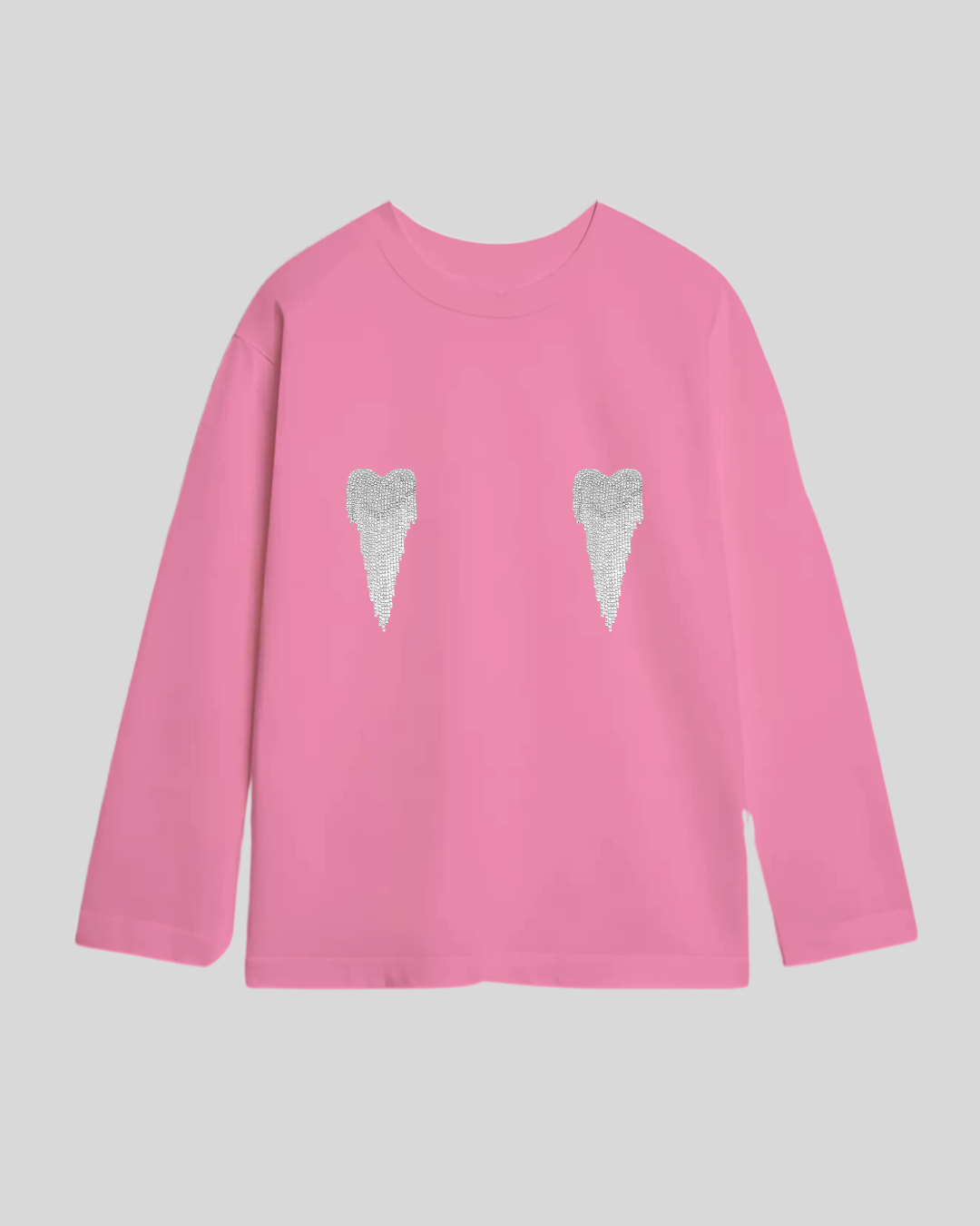 Лонгслів оверсайз з сердечками