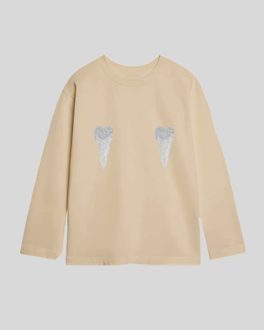 Лонгслів оверсайз з сердечками