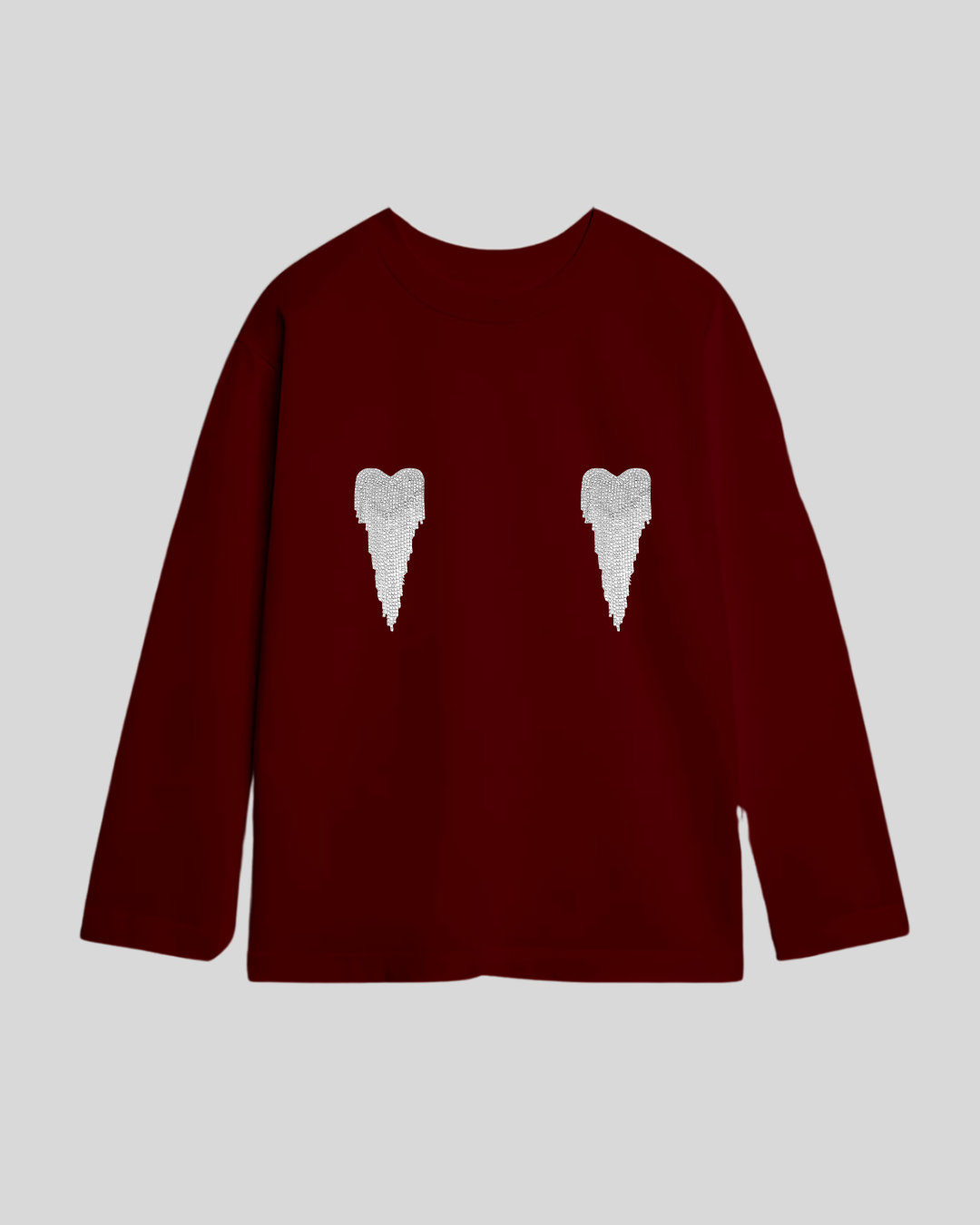 Лонгслів оверсайз з сердечками