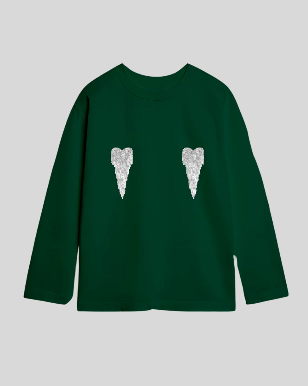 Лонгслів оверсайз з сердечками