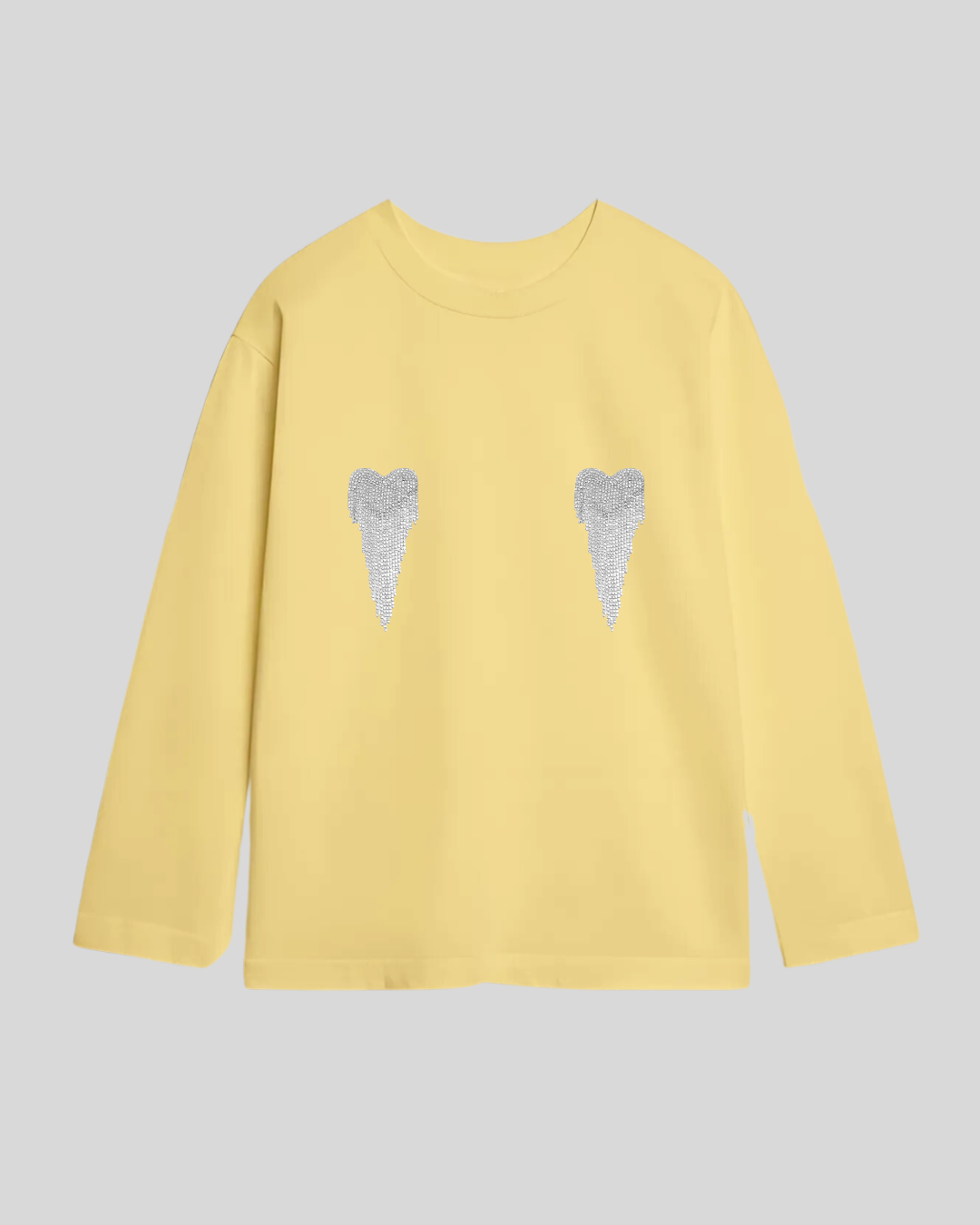 Лонгслів оверсайз з сердечками