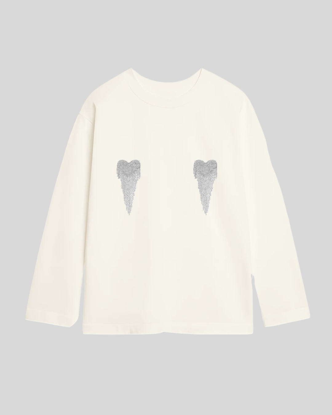 Лонгслів оверсайз з сердечками