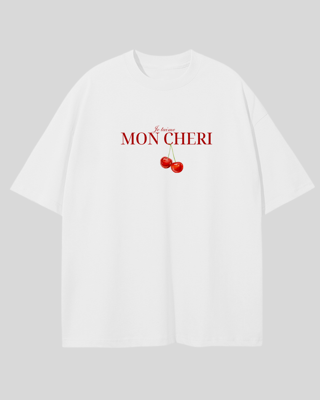 Футболка оверсайз "mon cheri" біла