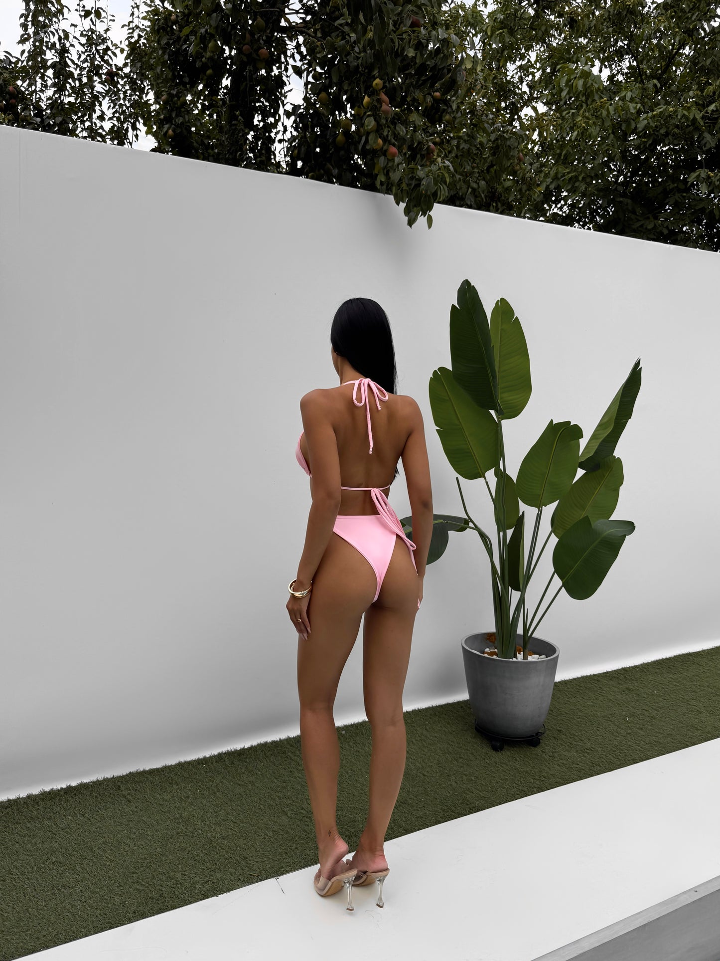 Купальник на завʼязках з стразами