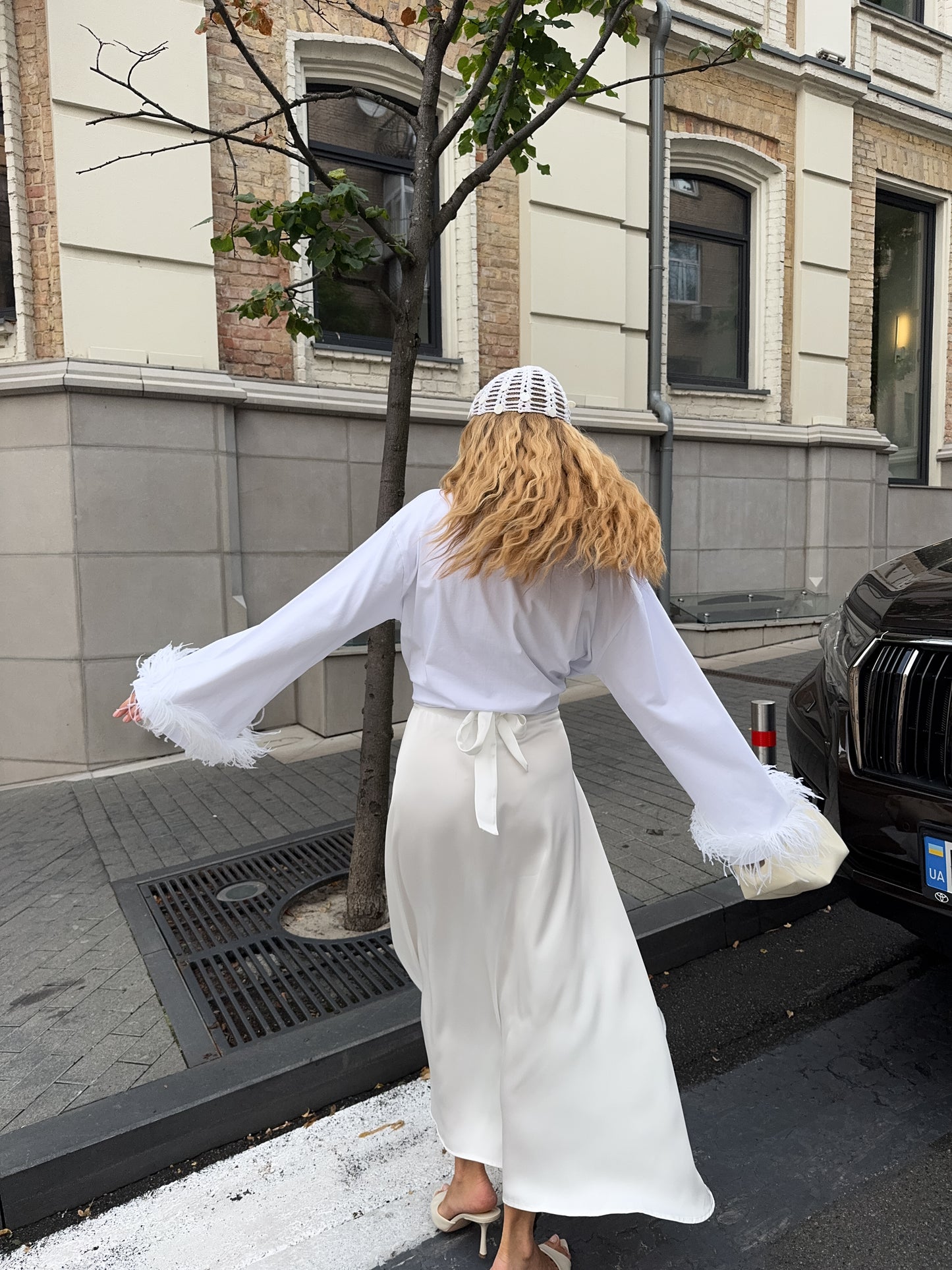 Спідниця сатинова максі на запах