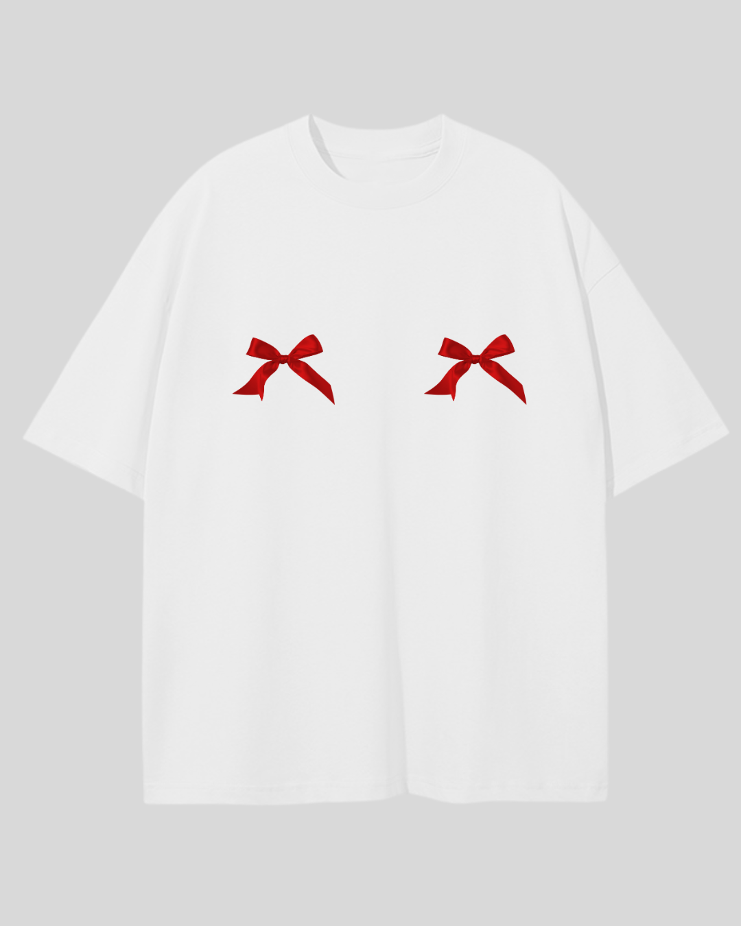 Футболка оверсайз бантики