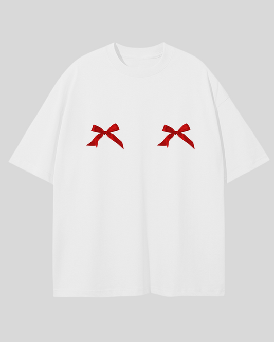 Футболка оверсайз бантики