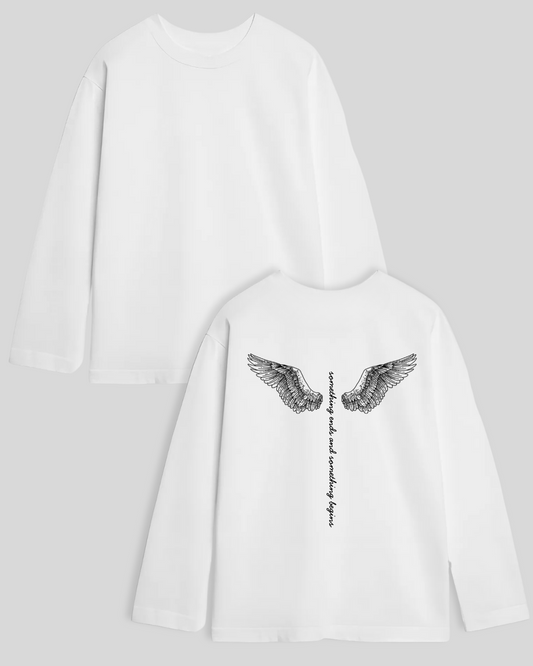 Лонг оверсайз білий крила