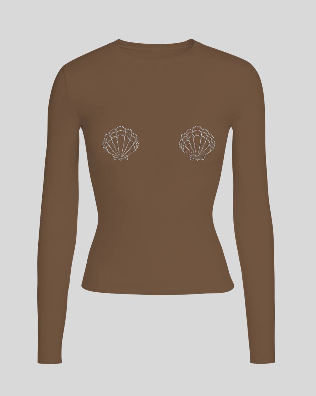 Лонгслів мушля приталений