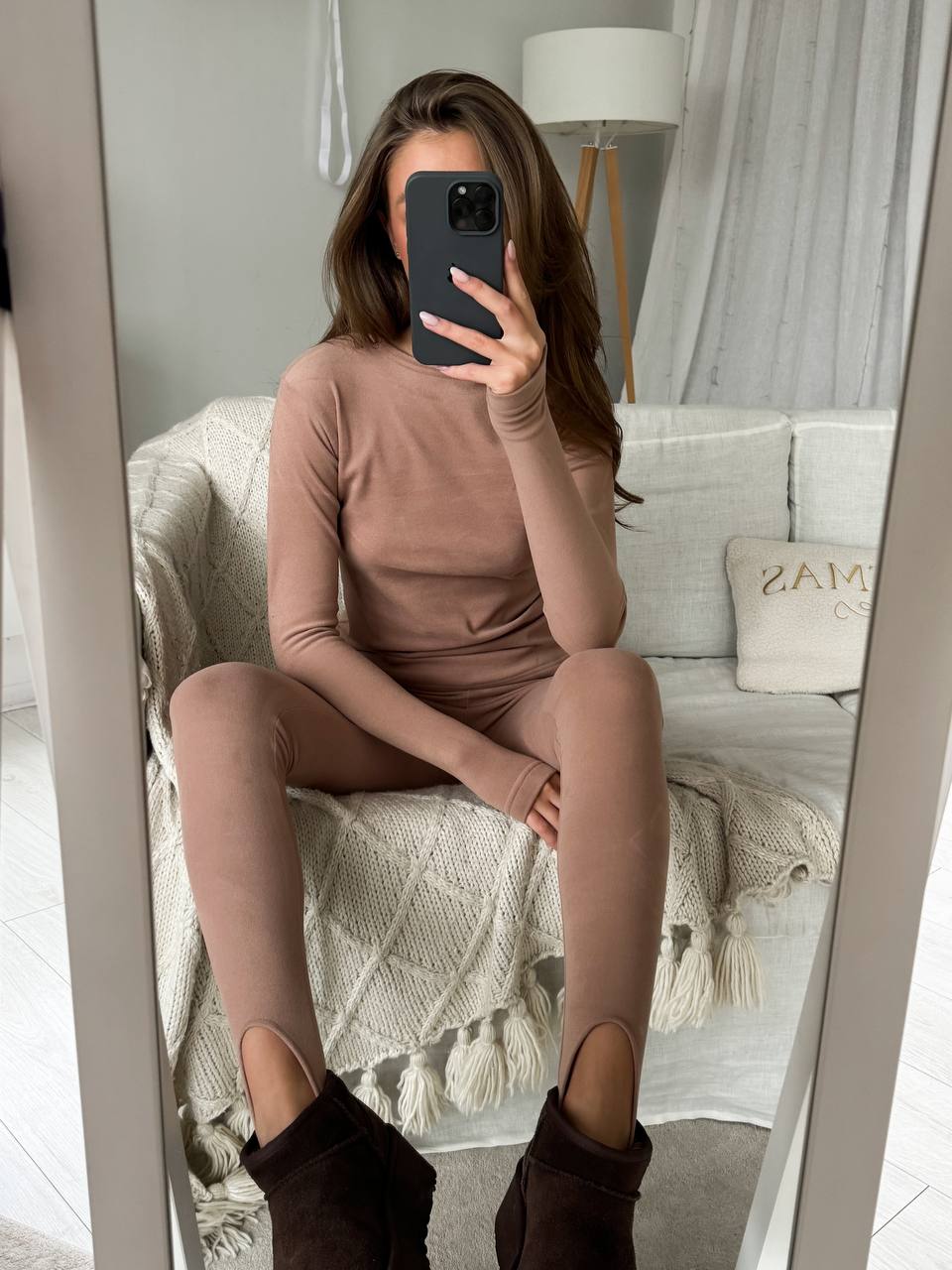 Термолонгслів з мікрофлісу з прорізами для пальчика