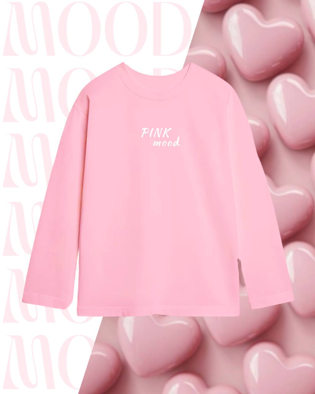 Лонгслів оверсайз "pink mood"