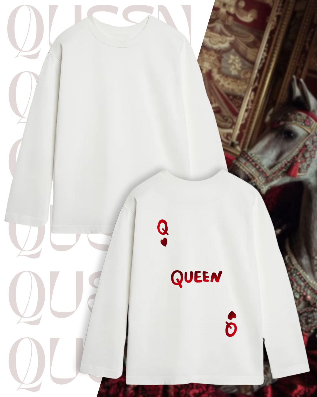 Лонг оверсайз білий queen