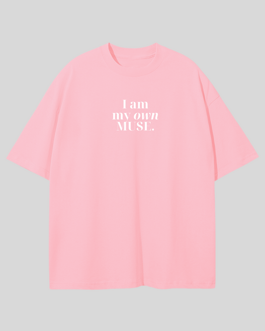 Футболка оверсайз рожева I am my own muse