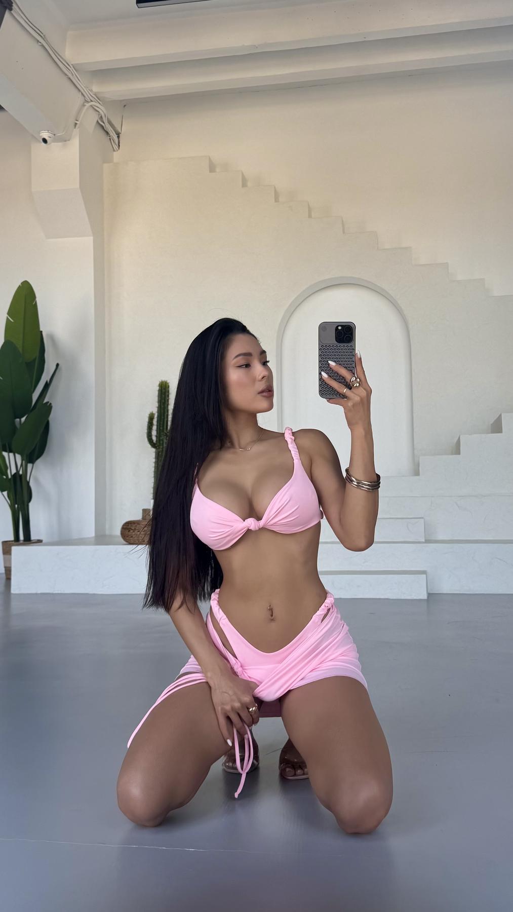 Купальник трійка рожевий 