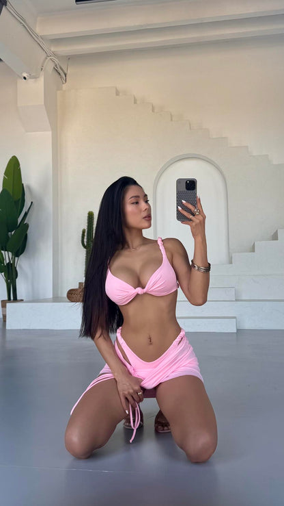 Купальник трійка рожевий 