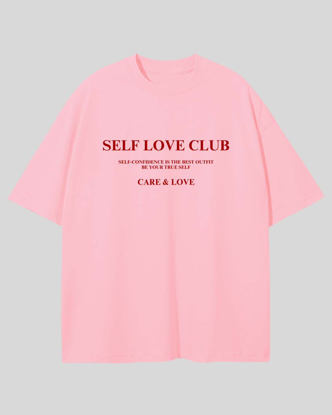 Футболка оверсайз рожева self love club