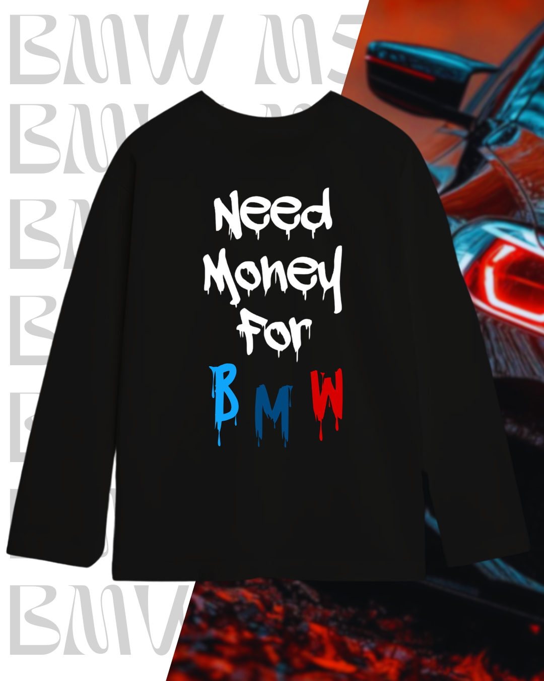 Лонг оверсайз чорний bmw