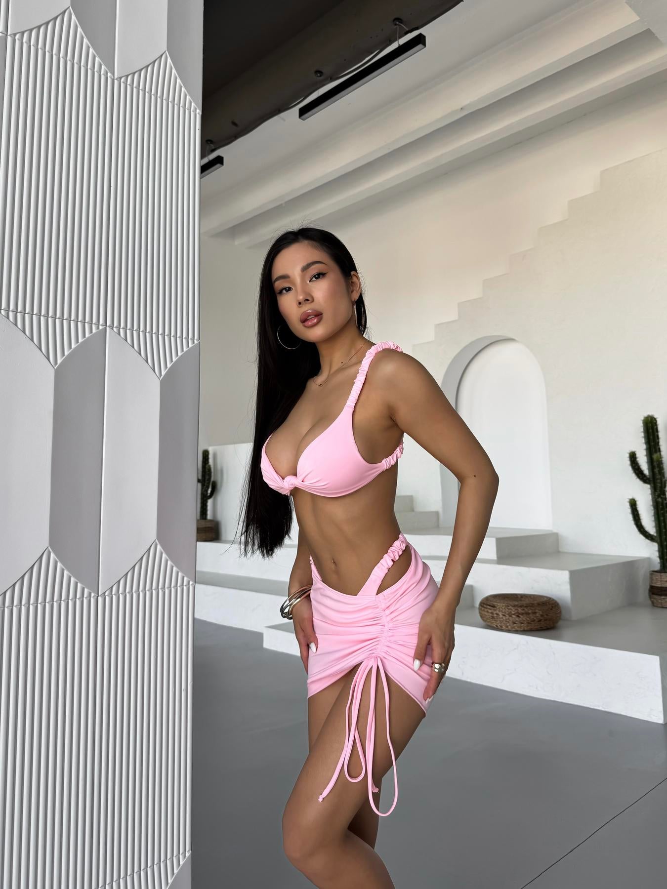 Купальник трійка рожевий 