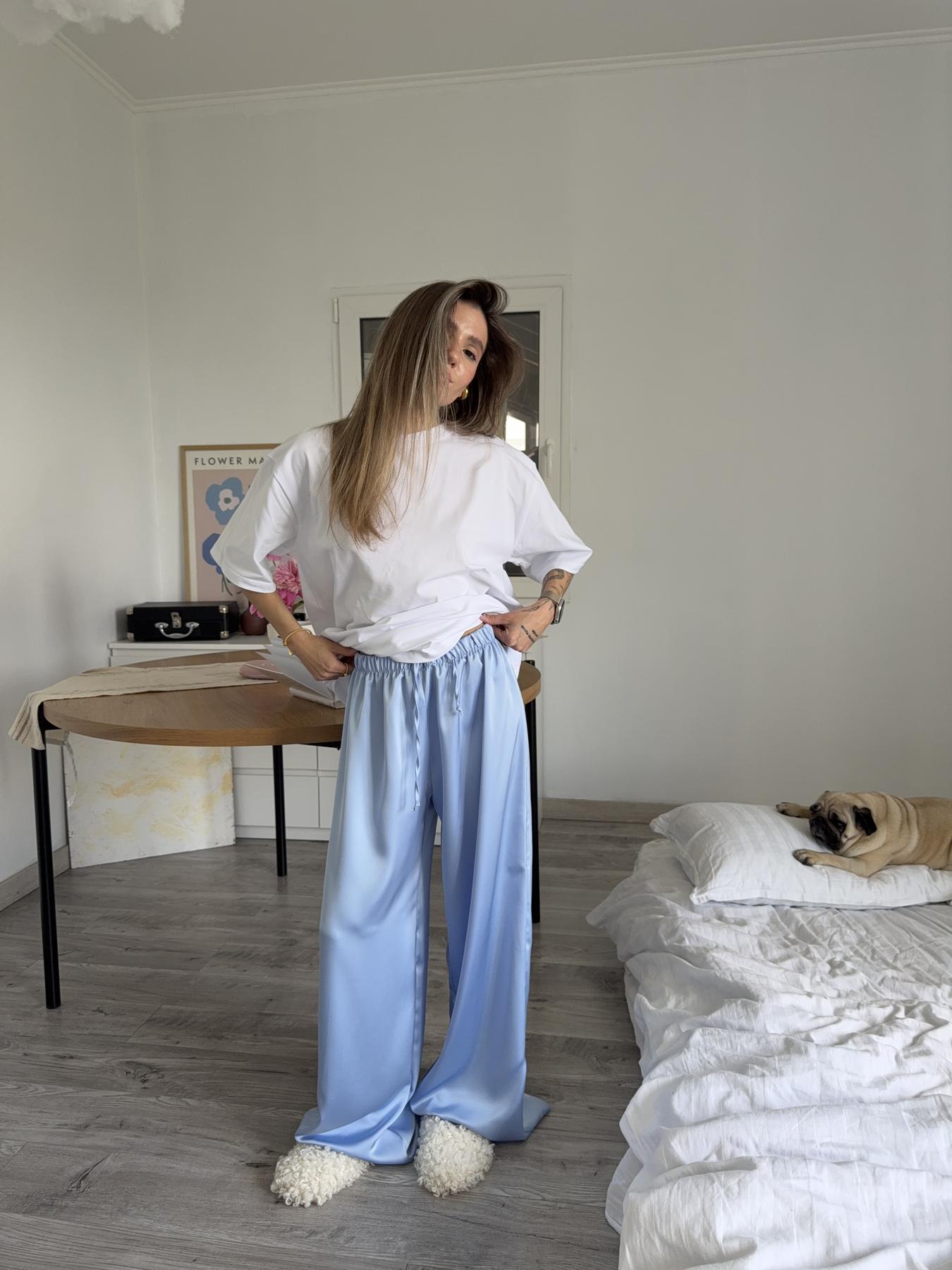 Штани  з сатину блакитний 