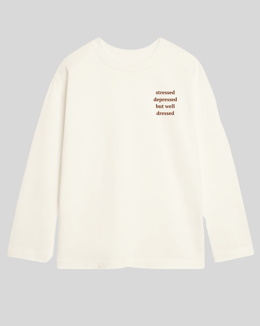 Лонг оверсайз шампань stressed depressed 