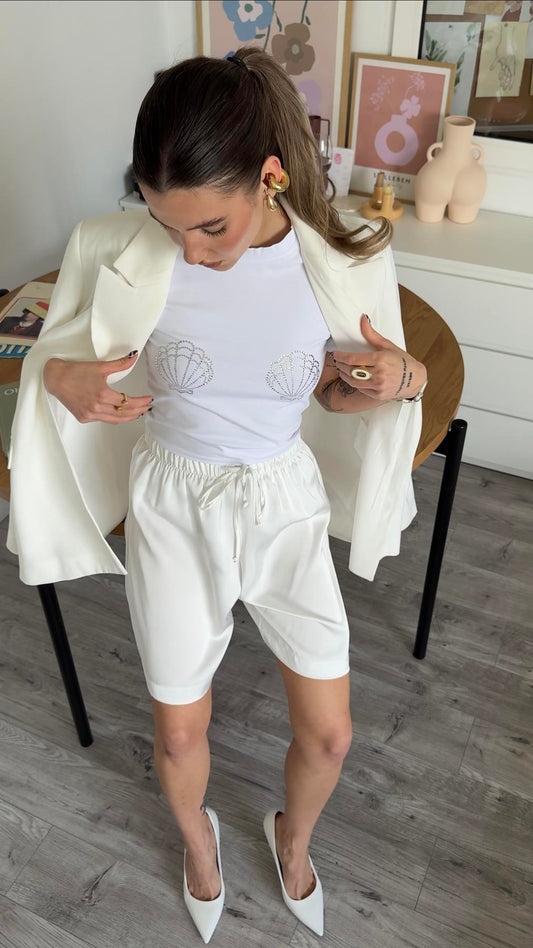 Шорти  з сатину шампань