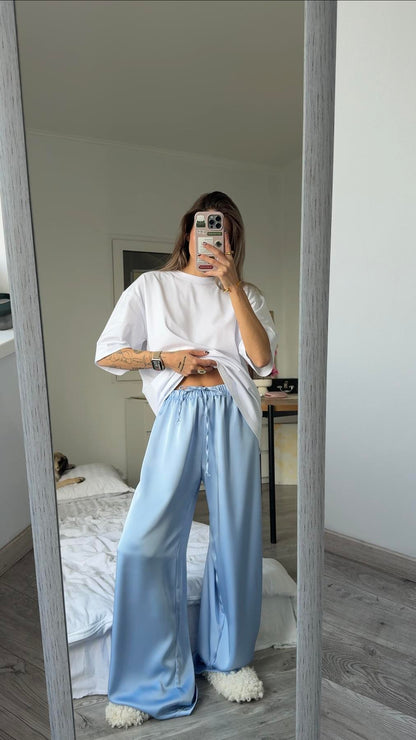 Штани  з сатину блакитний 