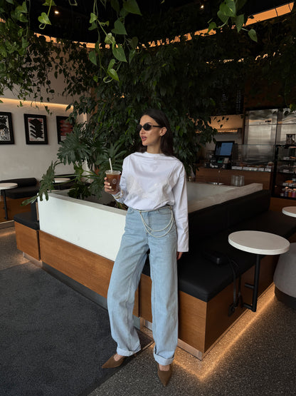 Лонгслів з мереживним ліфом