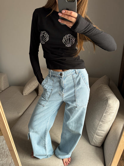 Лонгслів мушля приталений