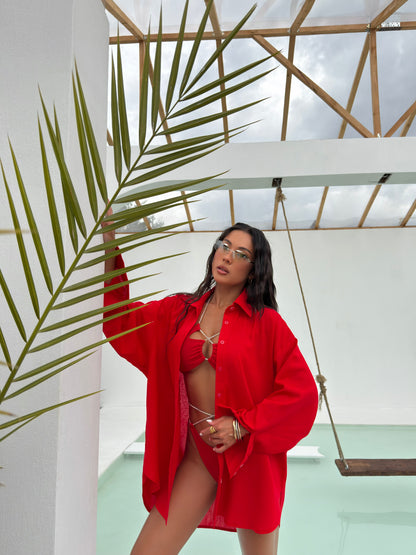 Сорочка лляна пляжна