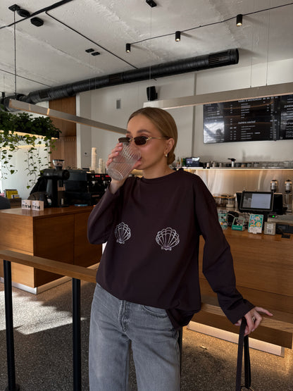 Лонгслів оверсайз мушля