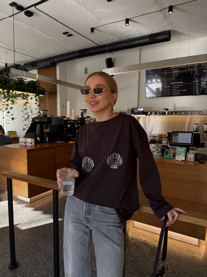 Лонгслів оверсайз мушля