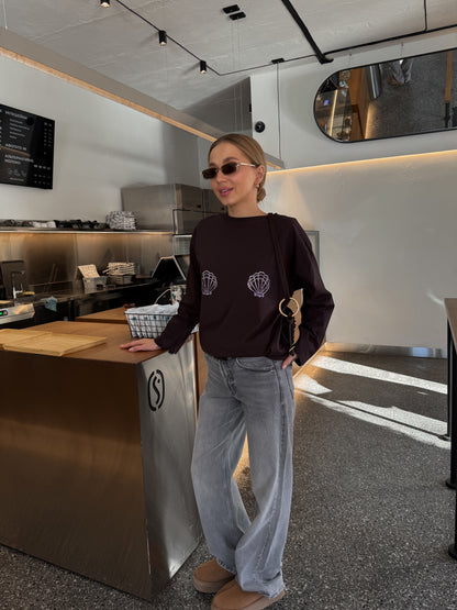 Лонгслів оверсайз мушля