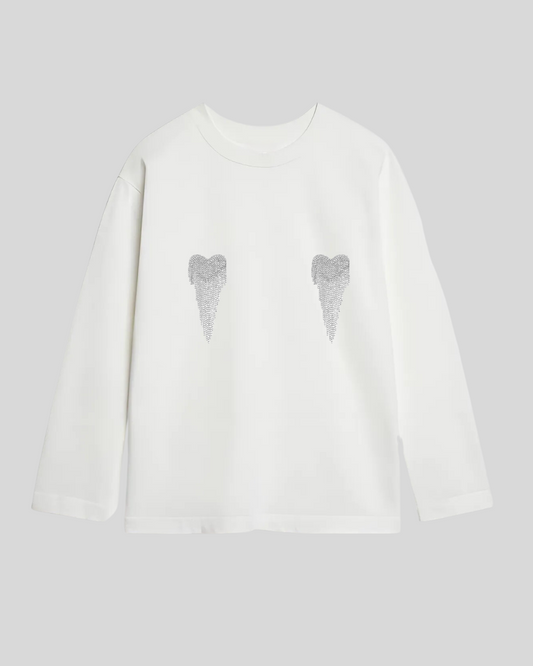 Лонгслів оверсайз з сердечками