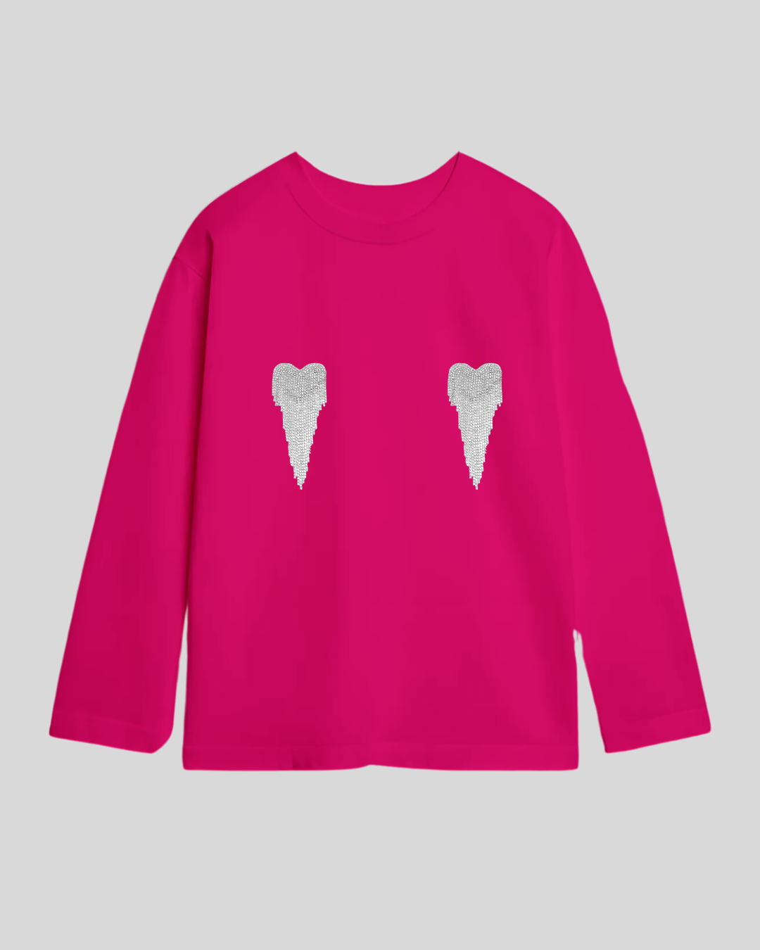 Лонгслів оверсайз з сердечками