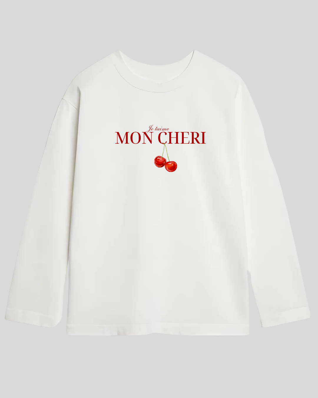 Лонгслів оверсайз "mon cheri" білий