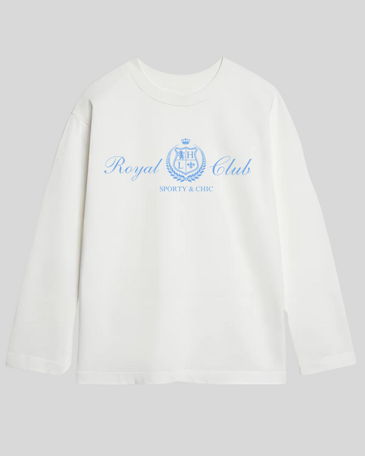 Лонгслів оверсайз "Royal club" білий